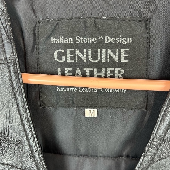 Vintage Biker Leather Vest Navarre Leather Co Patchwork STAR MOTORCYCLES - Picture 4 of 15